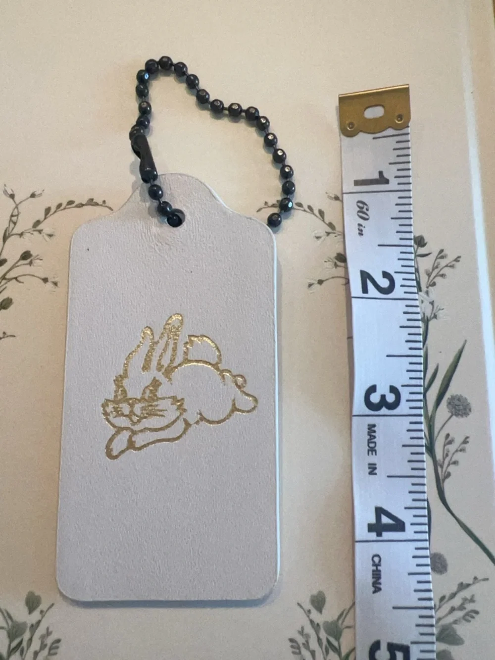 Coach Leather Bag Tag Charm White Rabbit Candy Collection White - Price Firm